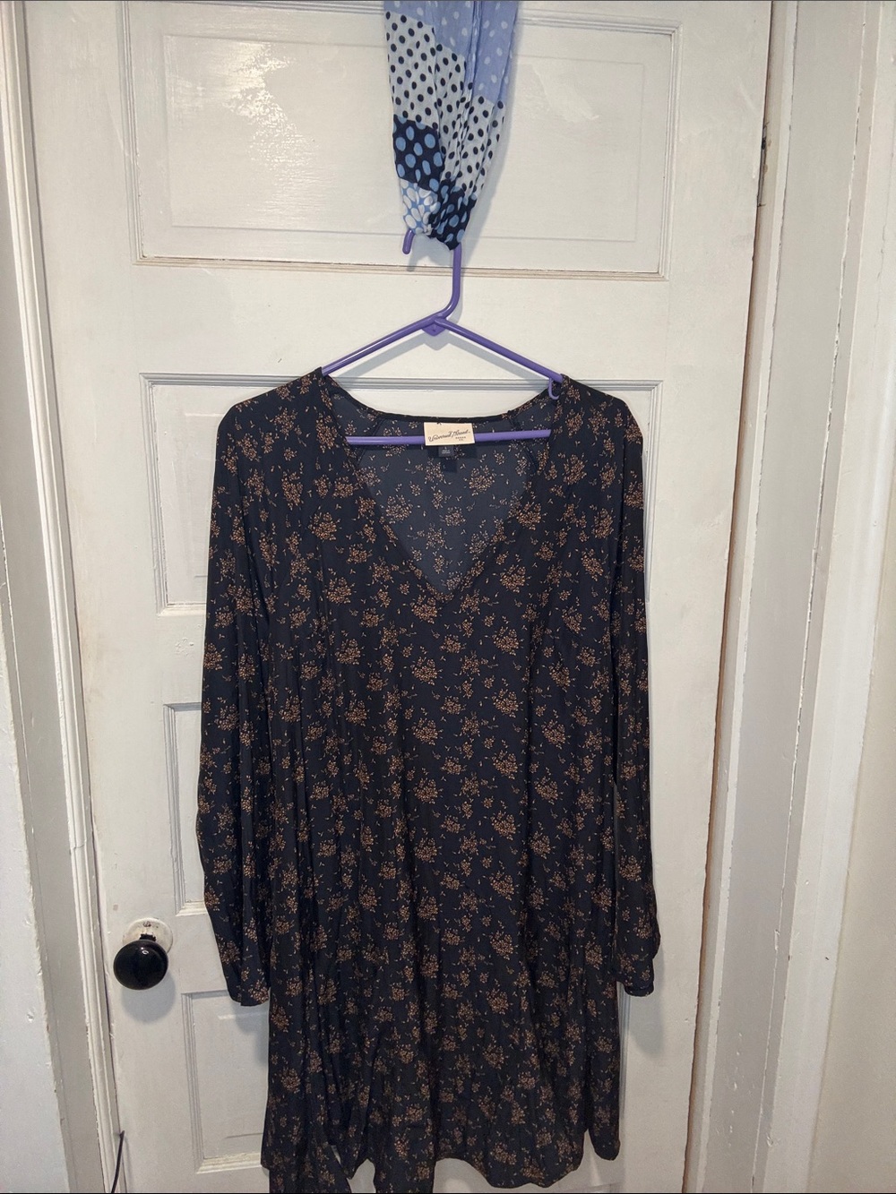 Universal Thread Navy Dress with Cream Floral Print